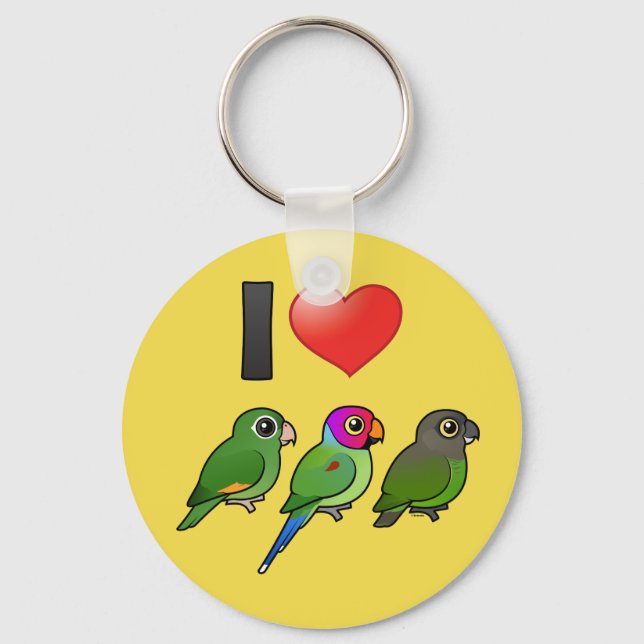 Custom I Love Parrots Keychain (Front)