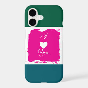 Custom “I Love You” Color Block Phone Case – Roman