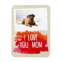 Custom I Love You Mum Dog Photo Magnet