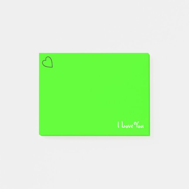 Custom I Love You | Vibrant Green Post-it Notes (Front)