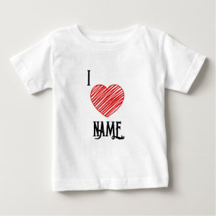Custom I ♥ Name  Baby T-Shirt