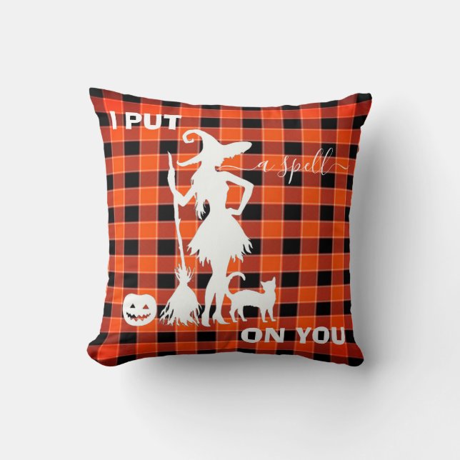 Custom I PUT A SPELL ON YOU Chequered Fall  Cushion (Front)