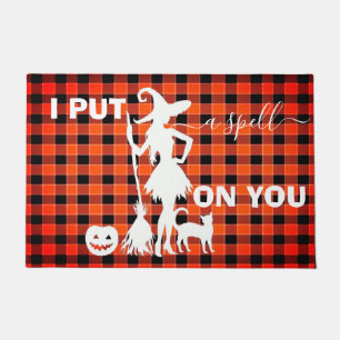Custom I PUT A SPELL ON YOU Chequered Welcome Deco Doormat