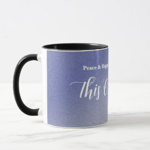 Custom Ice Blue Glitter Christmas Coffee Mug