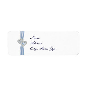 Custom Ice Blue Hearts Address Labels