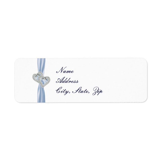 Custom Ice Blue Hearts Address Labels (Front)