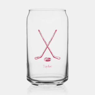 Custom Ice Hockey Icons Any Colour Personalised Can Glass