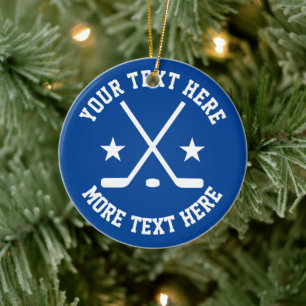 Custom ice hockey sports Christmas tree ornament