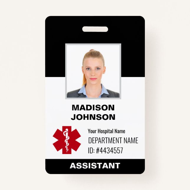 Custom ID Badge – Employee Photo, Logo, Barcode (Front)