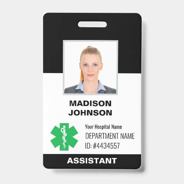 Custom ID Badge – Employee Photo, Logo, Barcode (Front)