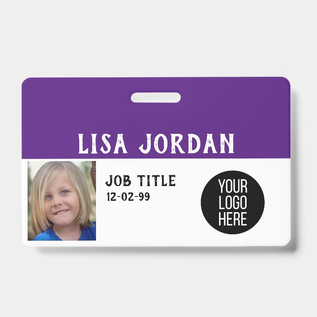 Custom ID Badge Staff Student Photo Pass Card (Front)