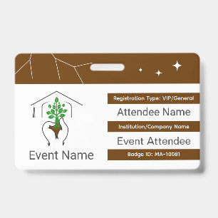 Custom ID badge with QR code and logo