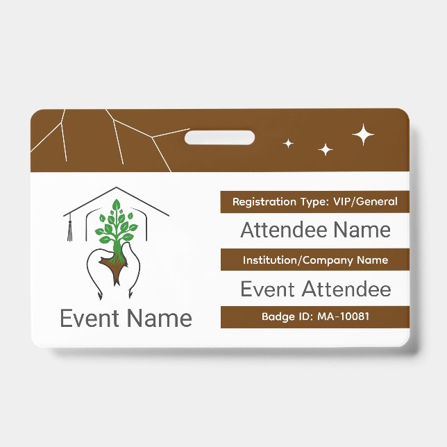 Custom ID badge with QR code and logo (Front)