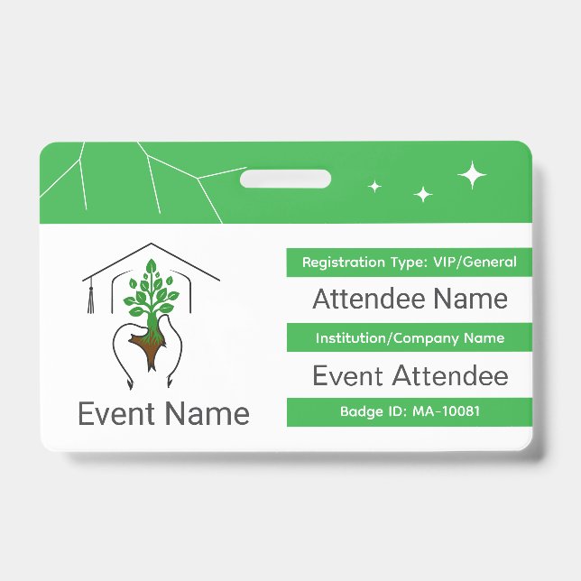 Custom ID badge with QR code and logo (Front)