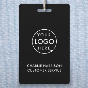Custom ID Badges   Employee Staff Black Name Badge
