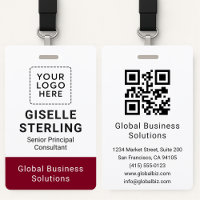 Custom ID Card QR Code Business Employee Name Tag