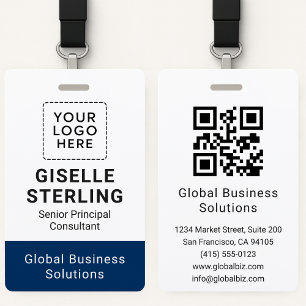 Custom ID Card QR Code Business Employee Name Tag ID Badge