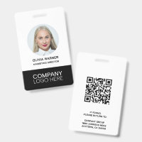 Custom ID Employee Photo QR CODE LOGO BLACK