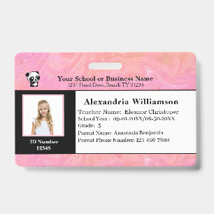 Custom ID Identification Card Child Boy Girl Badge