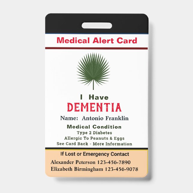 Custom ID Identification Child Adult Name Badge (Front)