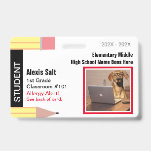 Custom ID School Student Identification Badge