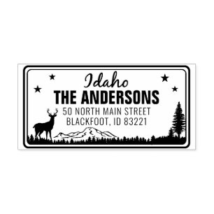 Custom Idaho State License Plate Address  Self-inking Stamp