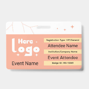 Custom identification badge with QR code and logo ID Badge