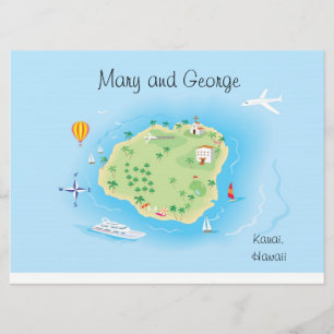 Custom Illustrated Wedding Map (ask first) 6.5x8.7 Invitation
