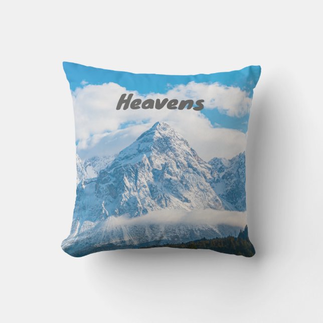 Custom Image and Text Throw Pillow (Front)