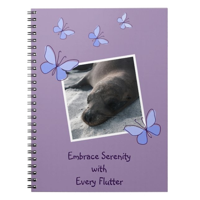 Custom Image Blue Butterfly Flutter Journalling Notebook (Front)