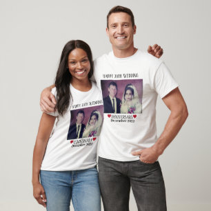 Custom Image Happy 20th Wedding Anniversary White T-Shirt