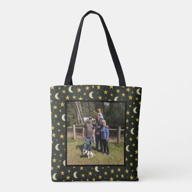 Custom Image Moons and Stars Tote Bag (Back)