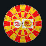 Custom Image on Red & Yellow Dartboard<br><div class="desc">Red & Yellow logo Dart Board.</div>