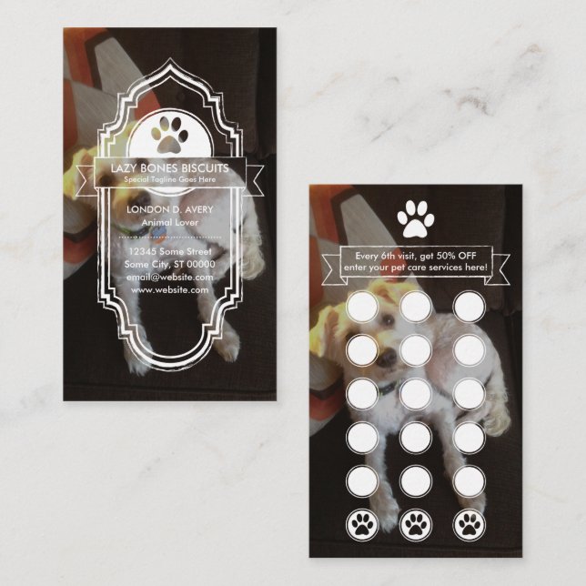 CUSTOM IMAGE pet paw loyalty program (Front/Back)