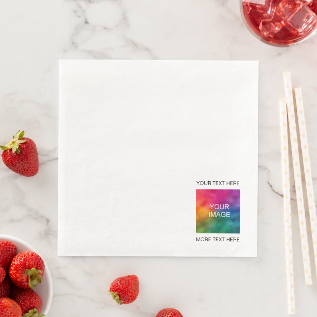 Custom Image Photo Or Logo Add Text Template Best Napkin (Insitu)