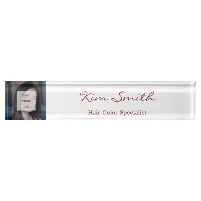 Custom Image Topaz Name Professional Title  Nameplate (Front)