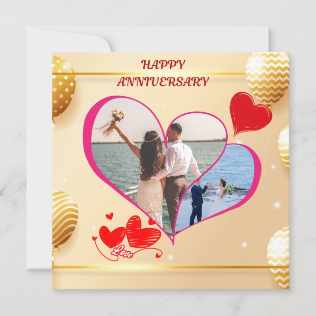Custom Image Wedding Anniversary Cards (Front)