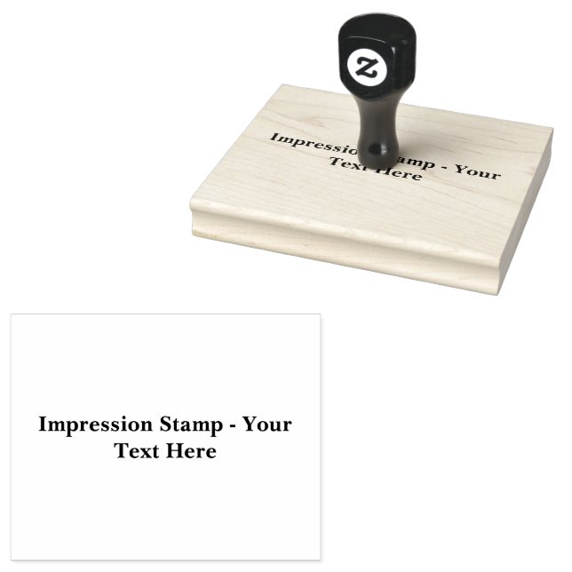 Custom Impression-Stamp Personalised text Black Rubber Stamp (Stamped)