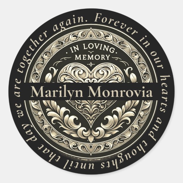 Custom In Loving Memory  Classic Round Sticker (Front)