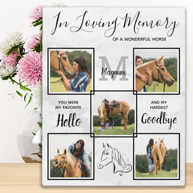 Custom In Loving Memory Pet Horse Memorial Photo  Plaque (Creator Uploaded)
