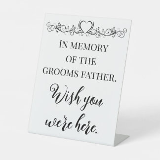 Custom In Memory Wish You're Here Wedding Memorial Pedestal Sign