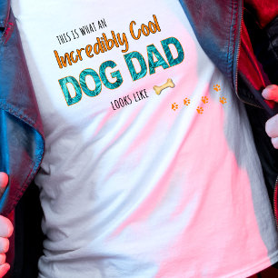 Custom Incredibly Cool Dog Dad Photo Gift for Him T-Shirt