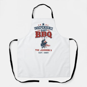 Custom Independence Day BBQ Family Apron