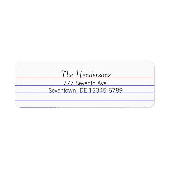 Custom Index Card Return Address Label (Front)