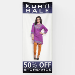 Custom Indian Women Fashion Kurti Sale Banner