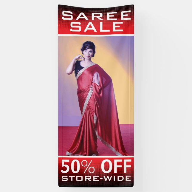 Custom Indian Women Fashion Saree Sale Banner (Vertical)