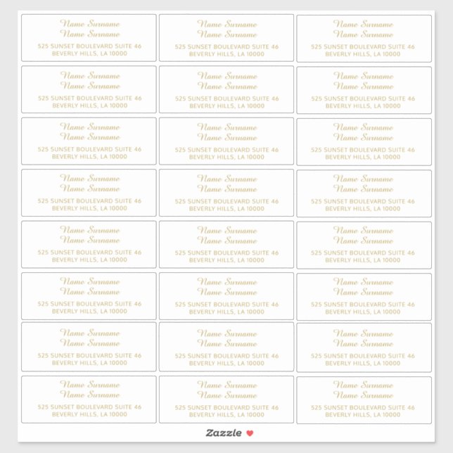 Custom individual guest mailing address labels (Sheet)