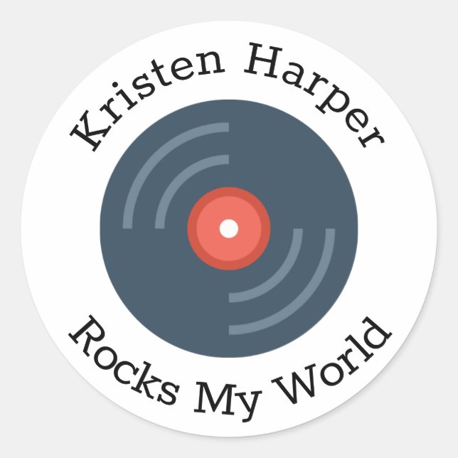 Custom Individual Rocks My World Personalised   Classic Round Sticker (Front)