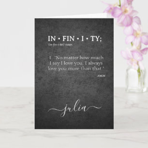 Custom INFINITY Love you more Dictionary Definitio Card