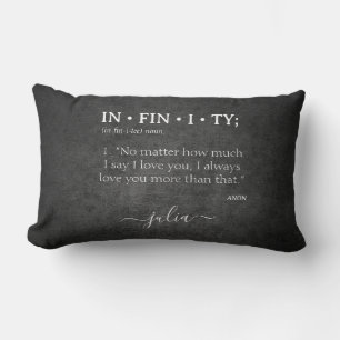 Custom INFINITY Love you more Dictionary Definitio Lumbar Cushion